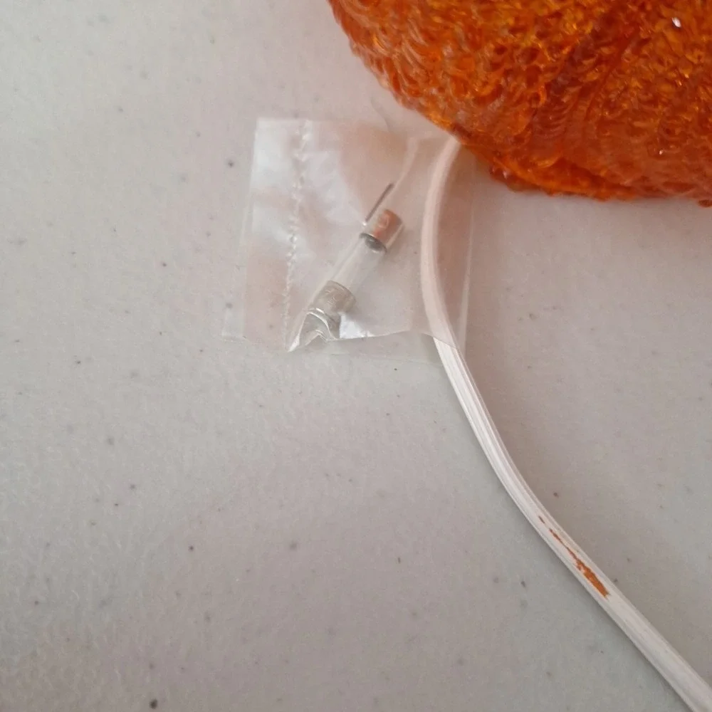 Vintage Halloween Pumpkin Melted Plastic Popcorn Light Up Jack O Lantern Lamp 8